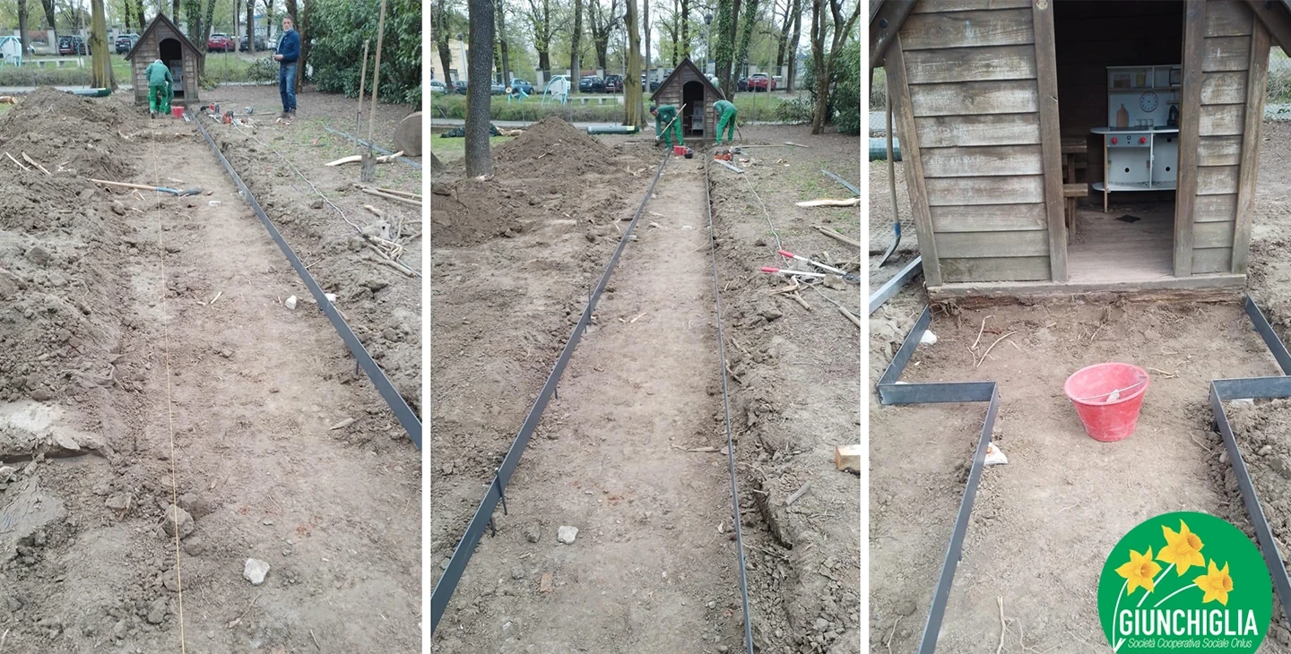 Predisposizione sottofondo passaggio pedonale - Giunchiglia Giardinaggio Parma